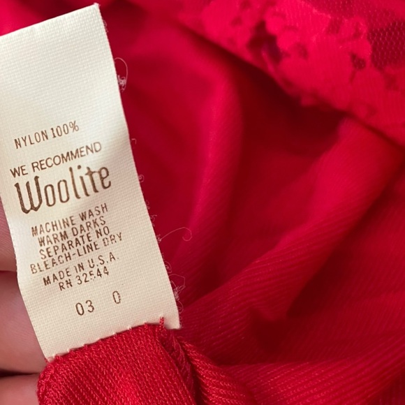 Formfit Vintage 70s Red Sheer Romantic Lace Button Up Lingerie Romper Teddie - Picture 11 of 11